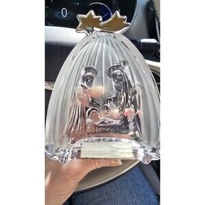 Mikasa Golden Stars Crystal Nativity Scene Christmas Mary Joseph Baby Jesus